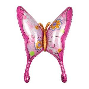 Palloncino  farfalla rosa e fucsia 38"x40". 1pz