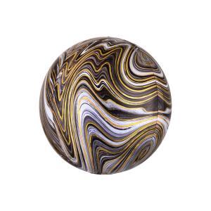Palloncino  sferico marmorizzato nero  15"x16". 1pz