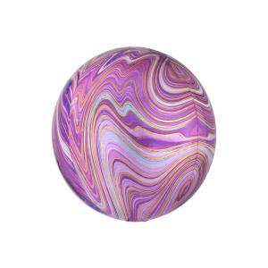 Palloncino  sferico marmorizzato viola 16"-40cm. 1pz