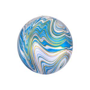 Palloncino  sferico marmorizzato blu 16"-40cm. 1pz