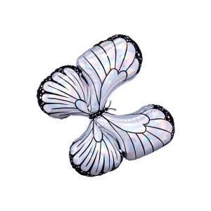 Palloncino  farfalla olografica iridescente supershape 30"x26". 1pz
