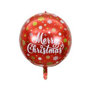 Palloncino sfera con testo merry christmas, dimensione 22"-56cm. confezione da 1pz.