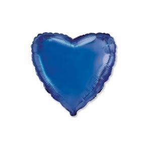 Palloncino a forma di cuore blu 18" - 45cm. 1pz