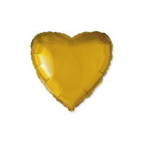 Palloncino a forma di cuore oro 18" - 45cm. 1pz
