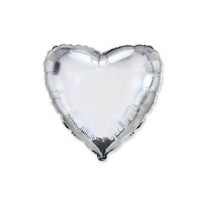 Palloncino a forma di cuore argento 18" - 45cm. 1pz
