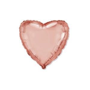 Palloncino a forma di cuore rosa gold 18" - 45cm. 1pz