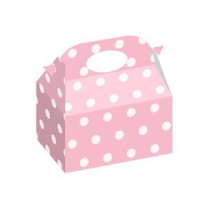 Scatole regalo rosa con pois bianchi, 12pz.