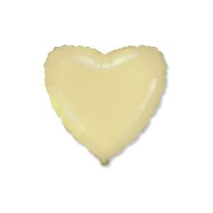 Palloncino cuore crema 18inc - 45cm in mylar foil, 1pz.