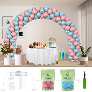 Kitff arco palloncini con 200 palloncini rosa e celeste, struttura e pompetta per festa fai da te