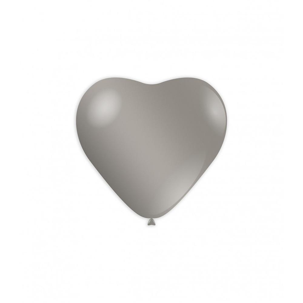 rocca fun factory palloncini cuore argento metallizzato da 25cm. 100pz