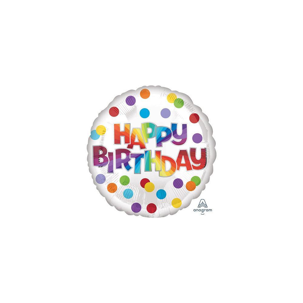 anagram palloncini anagram happy birthday con pois tondo minishape 9