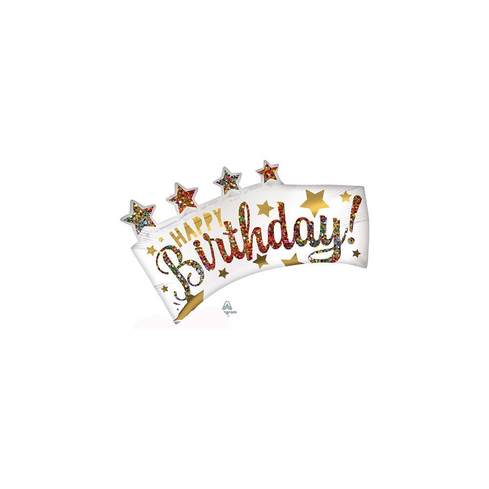 anagram palloncini anagram happy birthday glitter banner mini minishape 12