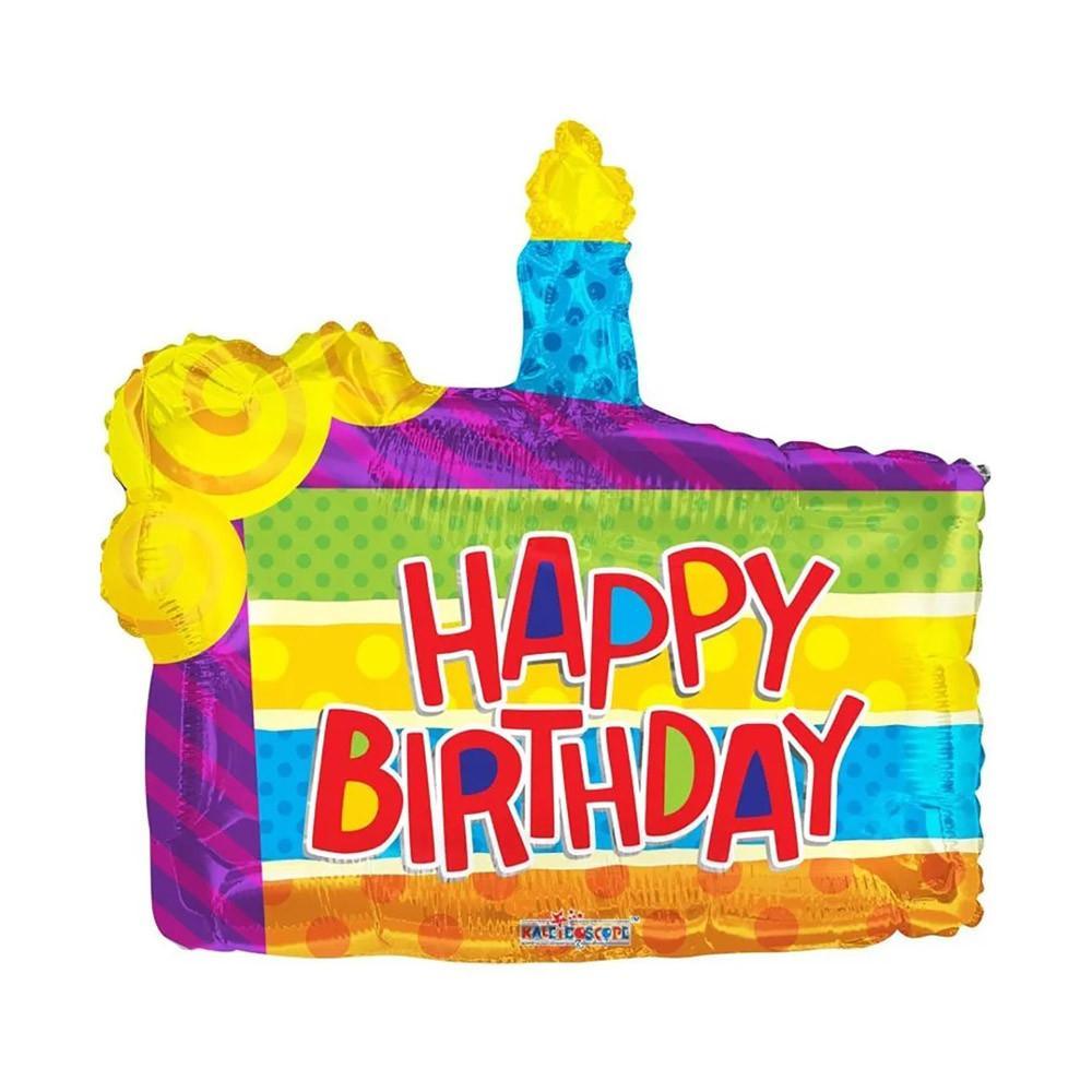kaleidoscope palloncino kaleidoscope fetta di torta happy birthday 36
