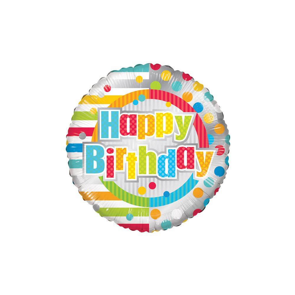 kaleidoscope palloncino kaleidoscope happy birthday pois e linee tondo 18