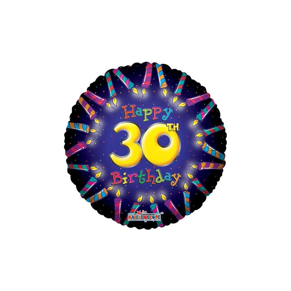 kaleidoscope palloncino kaleidoscope happy birthday 30th con candeline 18