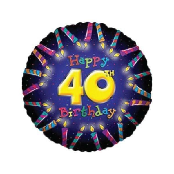 kaleidoscope mylar tondo sv 40th birthday candles - 18