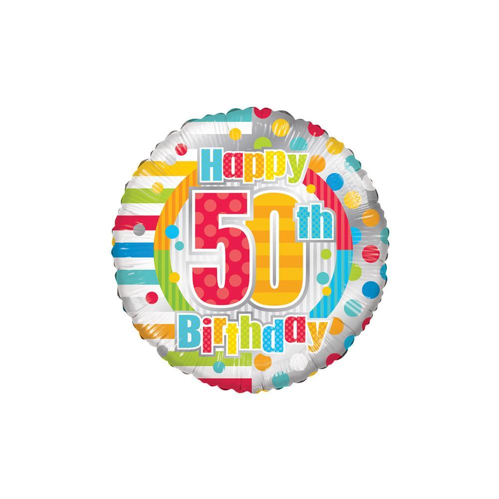 kaleidoscope palloncino kaleidoscope happy birthday 50th pois e linee tondo 18