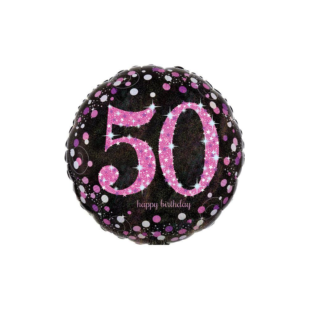 anagram palloncino anagram happy birthday 50 pink celebration tondo standardshape 18