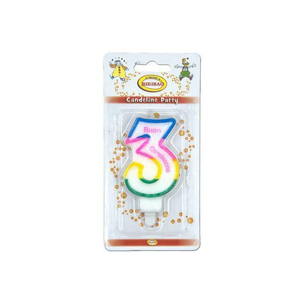 sefaro candelina multicolore happy birthday n°3