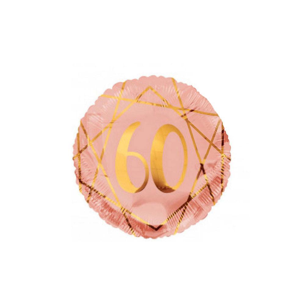 kaleidoscope palloncino kaleidoscope 60 anni geoide rosa gold tondo 18