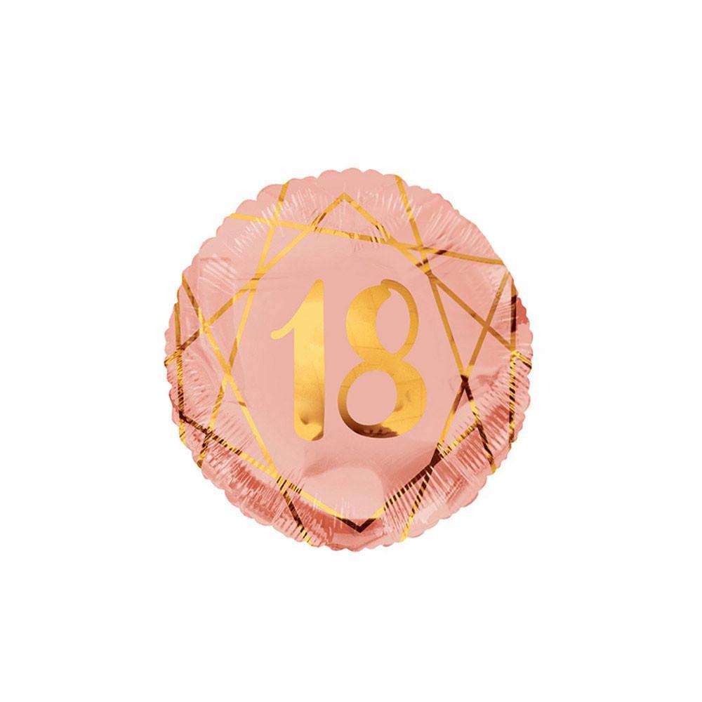 kaleidoscope palloncino kaleidoscope 18 anni geoide rosa gold tondo 18