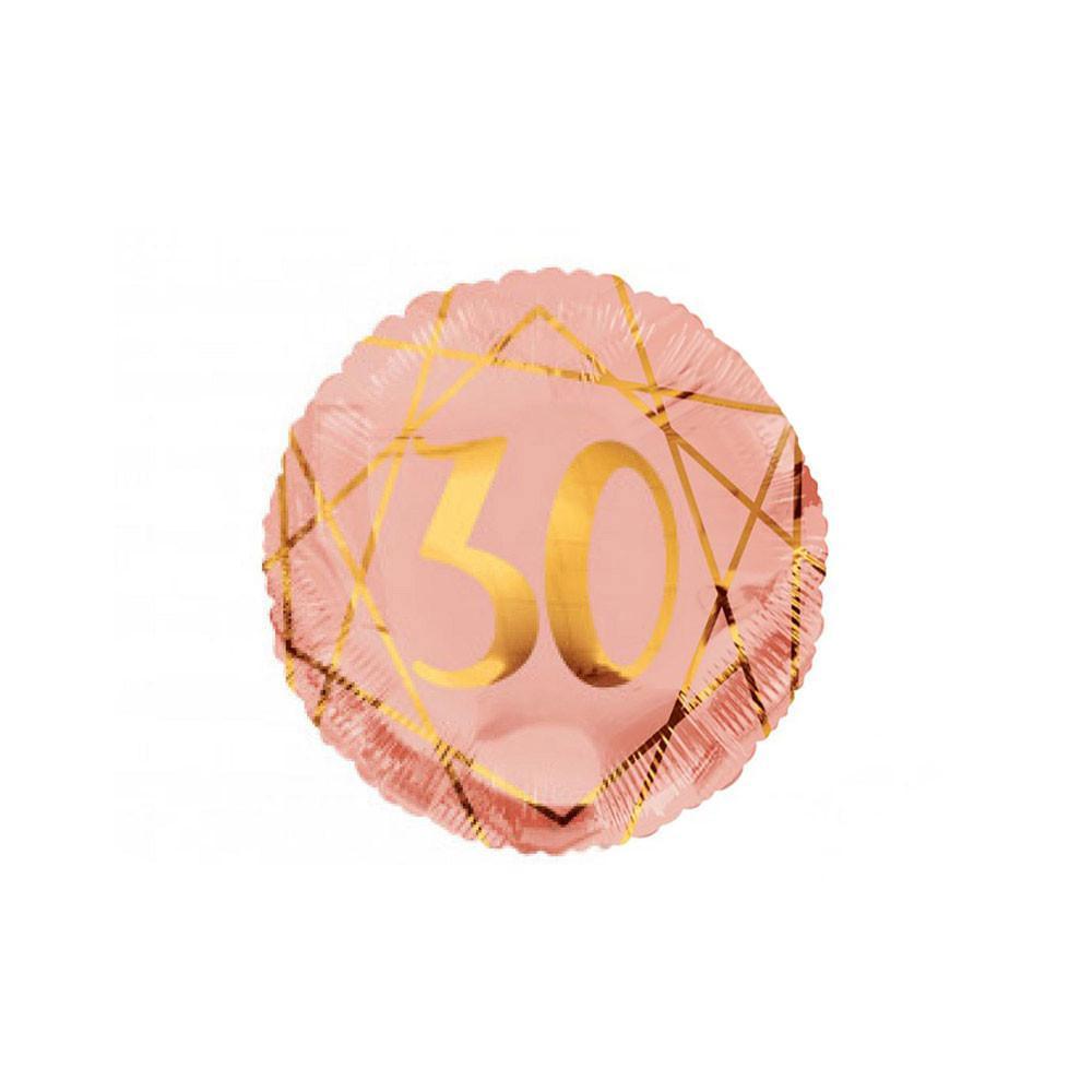 kaleidoscope palloncino kaleidoscope 30 anni geoide rosa gold tondo 18