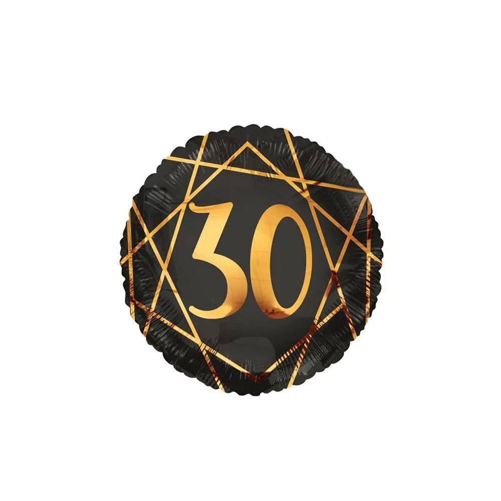 kaleidoscope palloncino kaleidoscope 30 anni geoide nero tondo 18