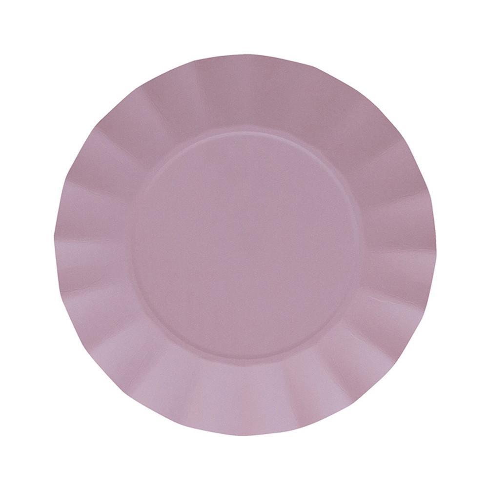 Piatti compostabili grandi colore rose quartz Ø24,5cm. 20pz