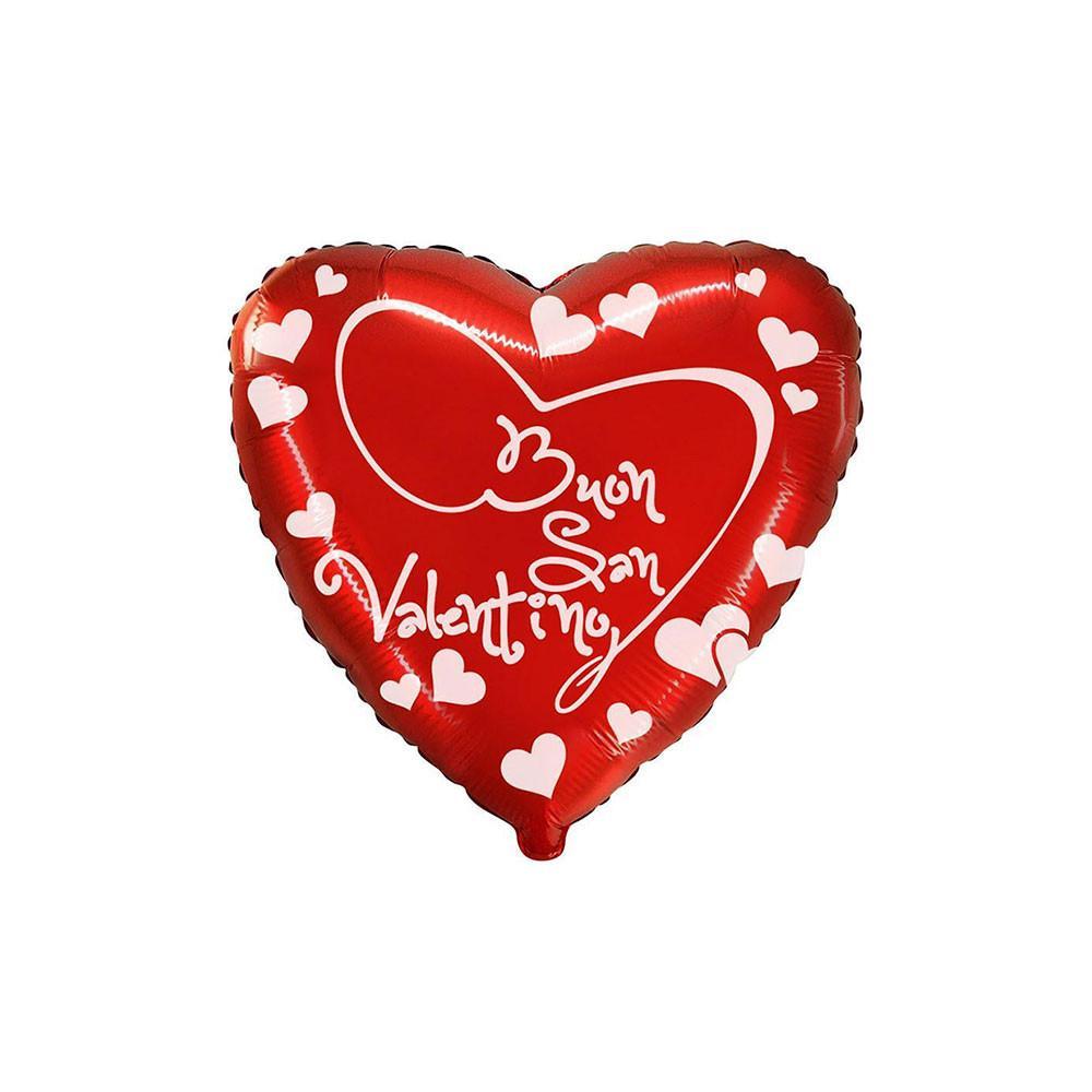 pal palloncino a forma di cuore rosso con scritta buon san valentino e cuoricini bianchi 18