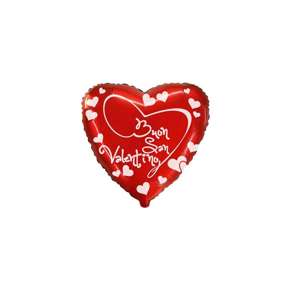 pal palloncino a forma di cuore rosso con scritta buon san valentino e cuoricini bianchi 9