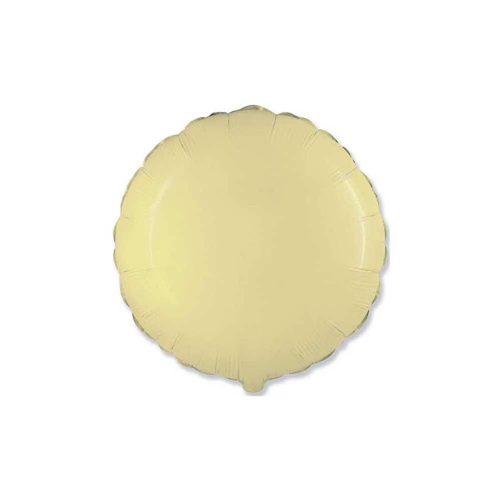 flexmetal palloncino tondo crema 18inc - 45cm in mylar foil, 1pz.