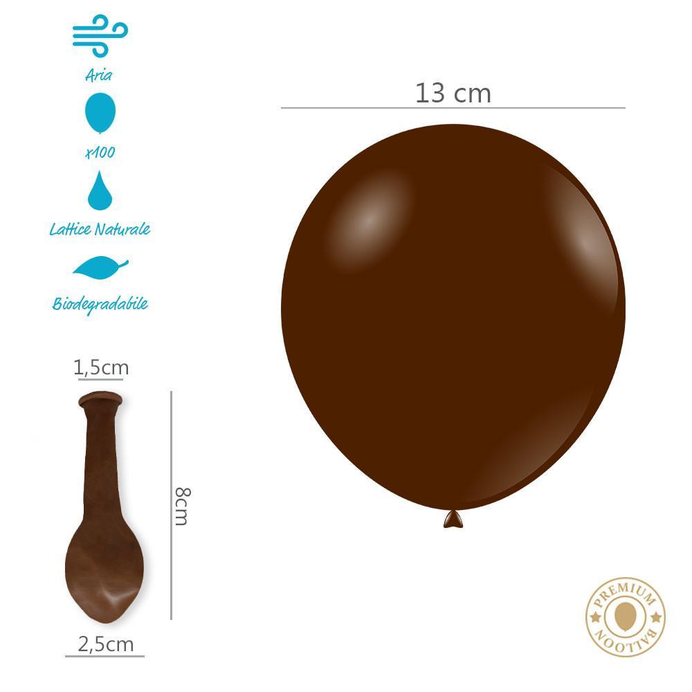 rocca fun factory palloncini marrone cioccolato pastello da 13cm. 100pz