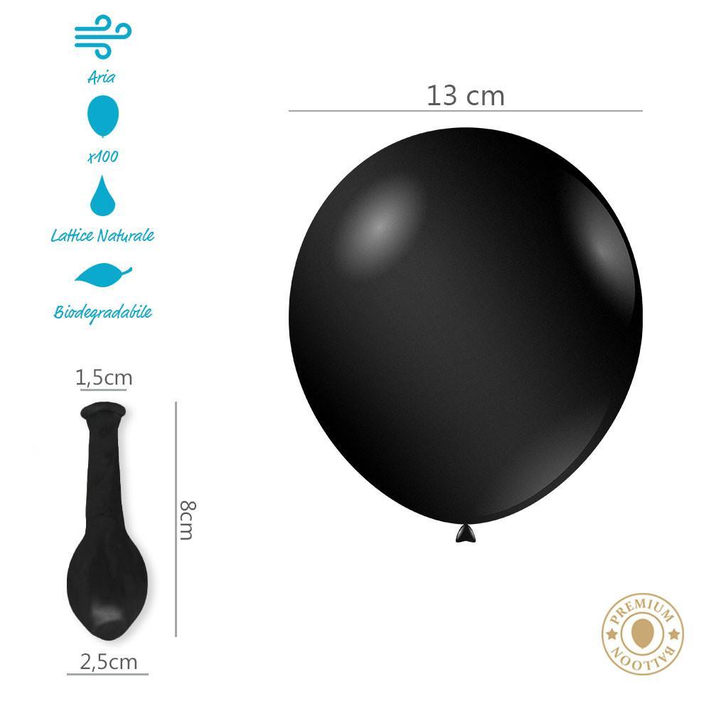 rocca fun factory palloncini nero metallizzato da 13cm. 100pz