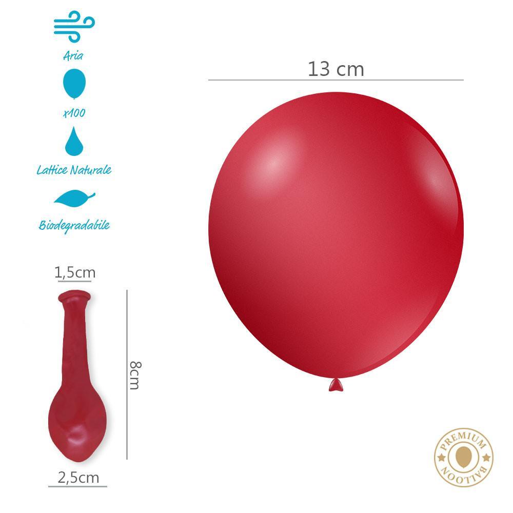 rocca fun factory palloncini rosso chiaro metallizzato da 13cm. 100pz