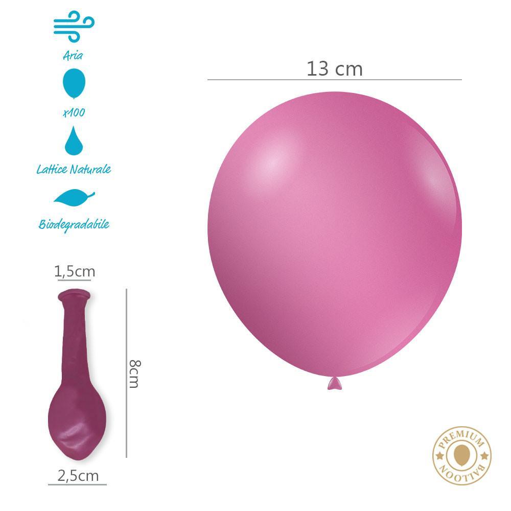 rocca fun factory palloncini rosa metallizzato da 13cm. 100pz
