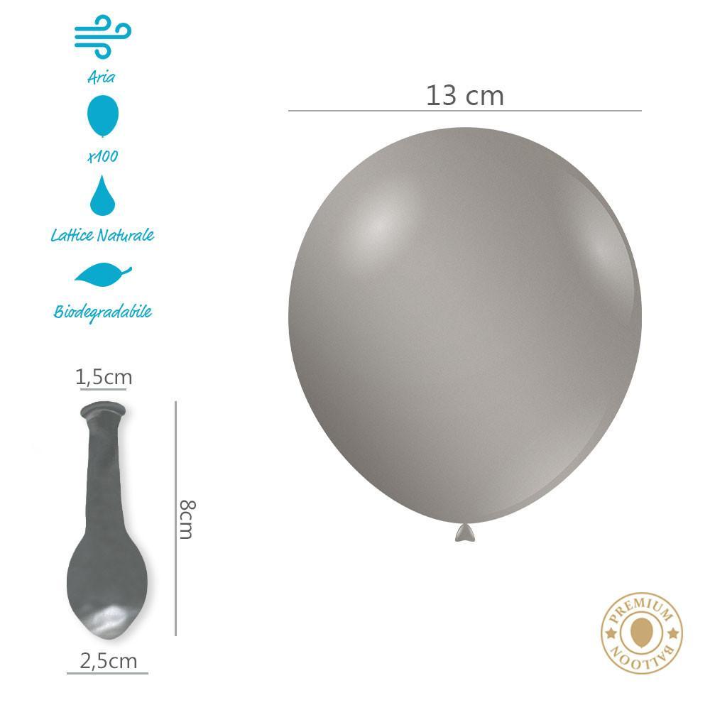 rocca fun factory palloncini argento metallizzato da 13cm. 100pz