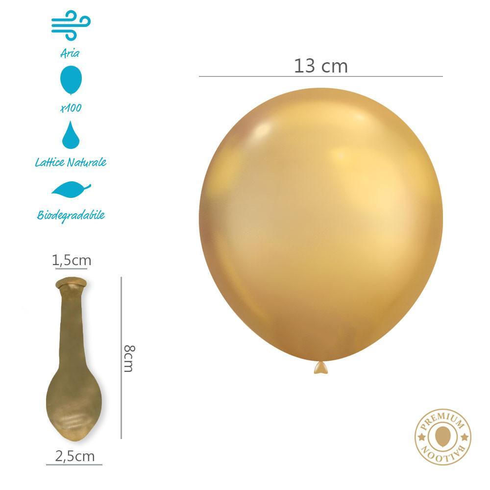 rocca fun factory palloncini oro chrome da 13cm. 100pz