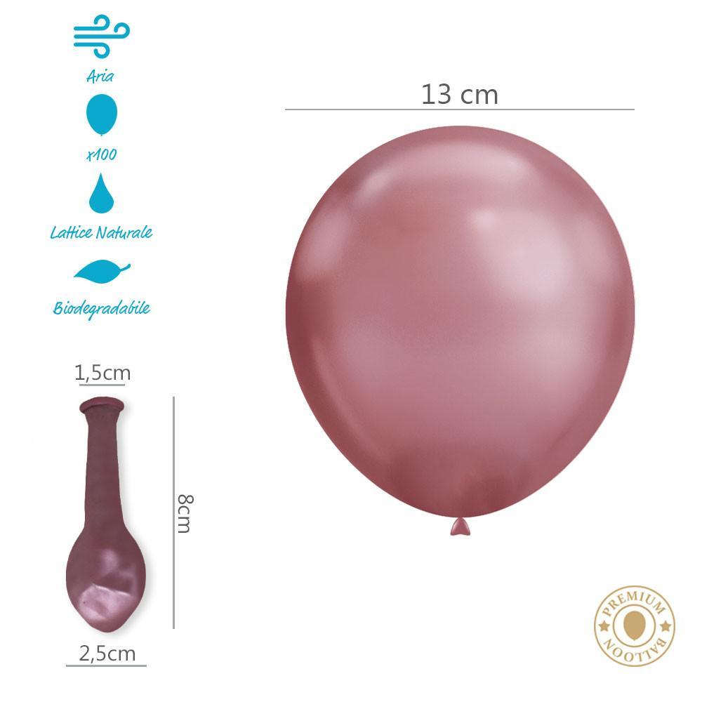rocca fun factory palloncini rosa chrome da 13cm. 100pz