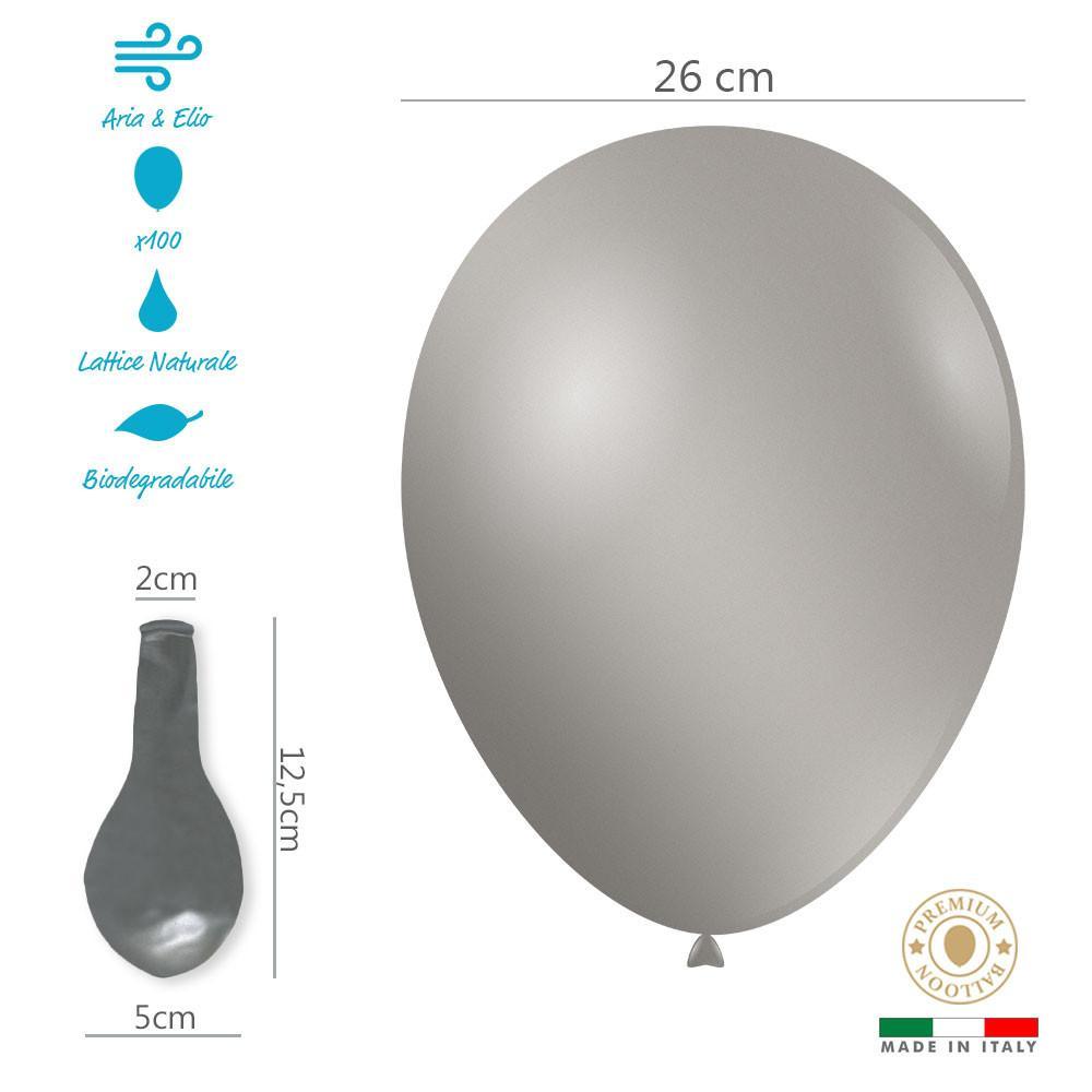 rocca fun factory palloncini argento metallizzato gm90 10