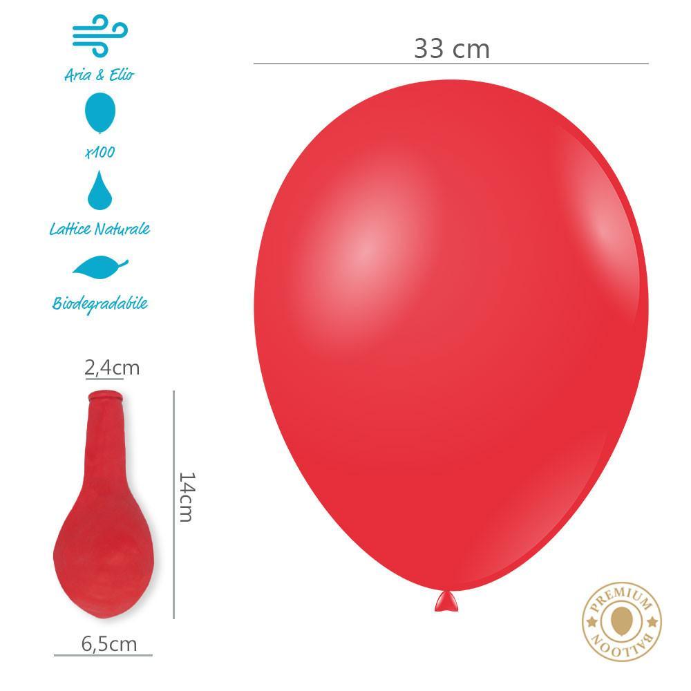 rocca fun factory palloncini rosso chiaro pastello da 33cm. 100pz