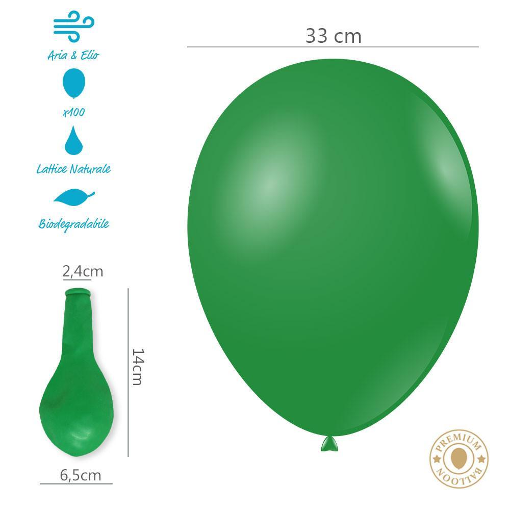 rocca fun factory palloncini verde bottiglia pastello da 33cm. 100pz