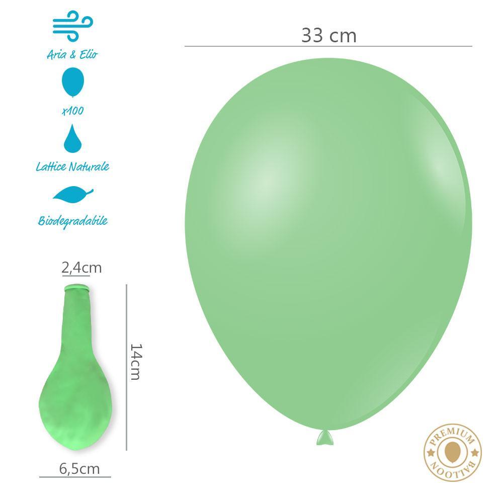 rocca fun factory palloncini verde menta pastello da 33cm. 100pz