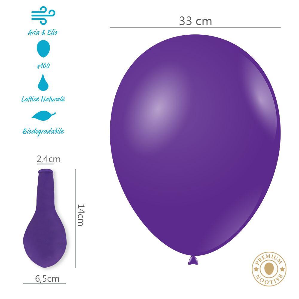 rocca fun factory palloncini viola pastello da 33cm. 100pz