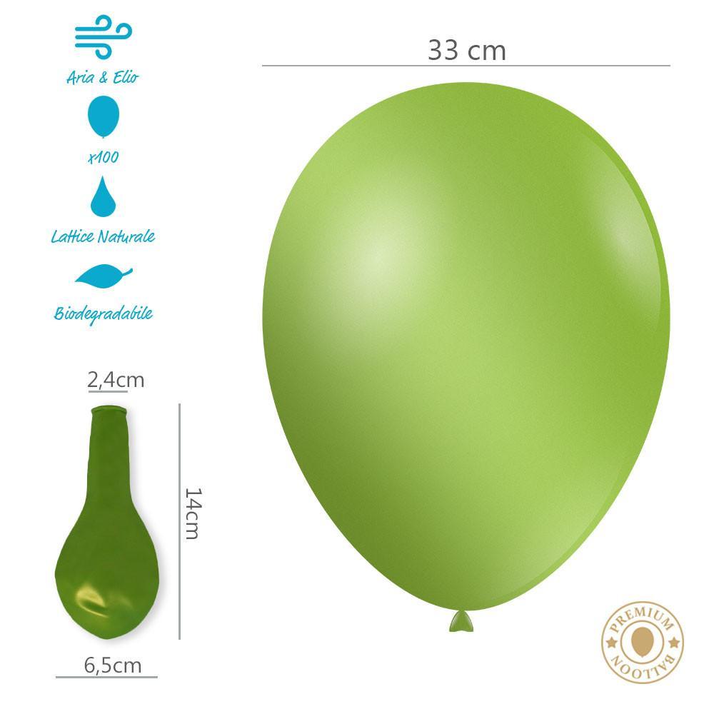 rocca fun factory palloncini verde metallizzato da 33cm. 100pz