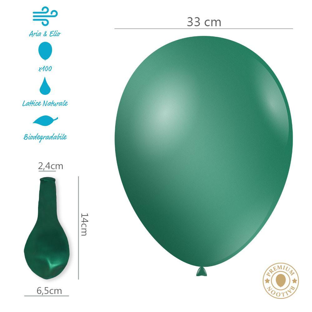 rocca fun factory palloncini verde scuro metallizzato da 33cm. 100pz