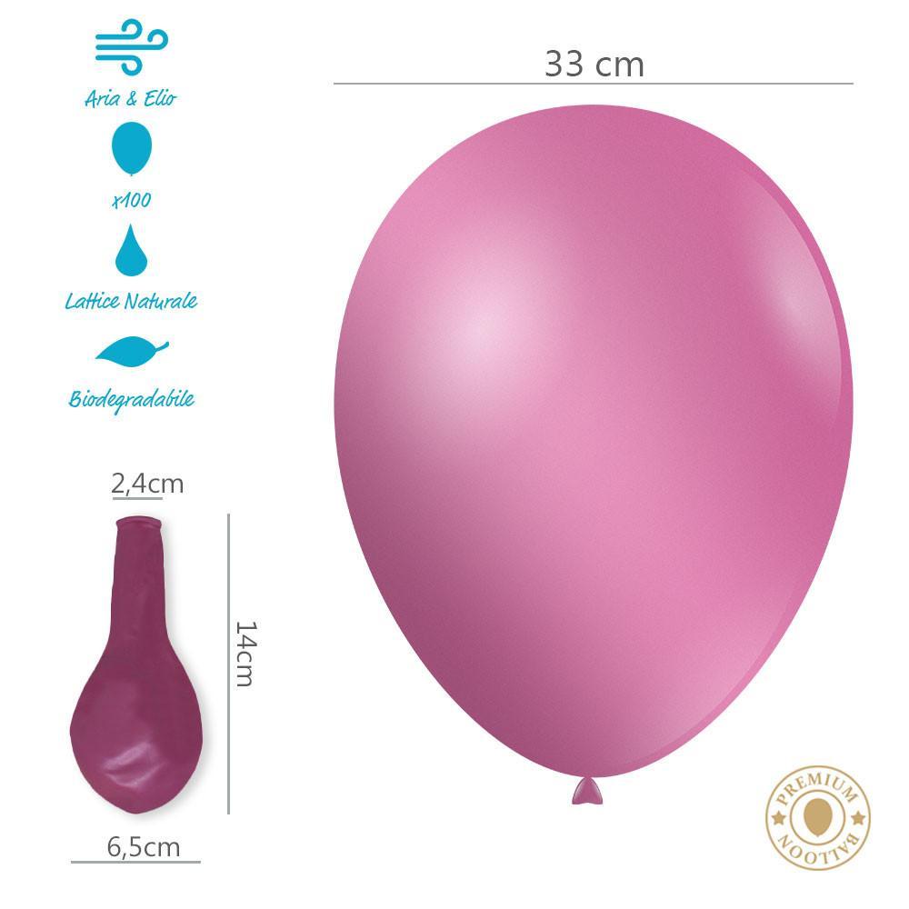rocca fun factory palloncini rosa metallizzato da 33cm. 100pz