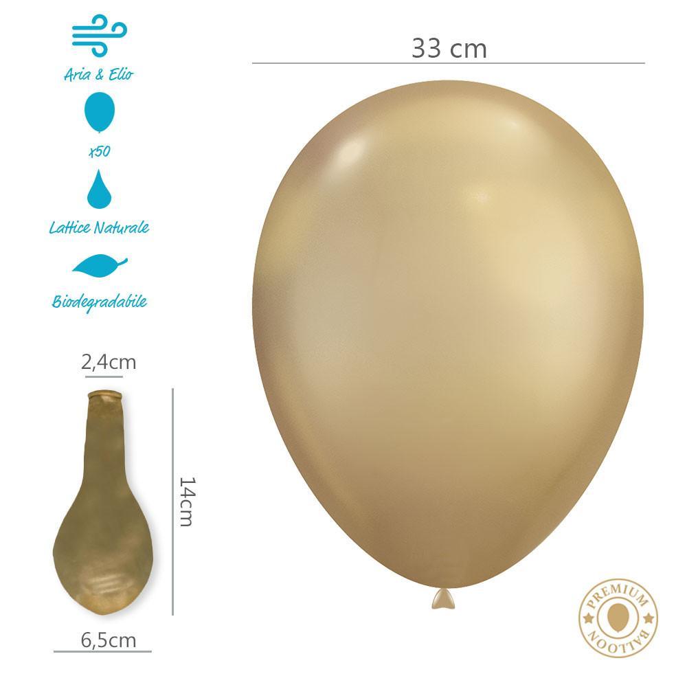 rocca fun factory palloncini oro chrome da 33cm. 50pz