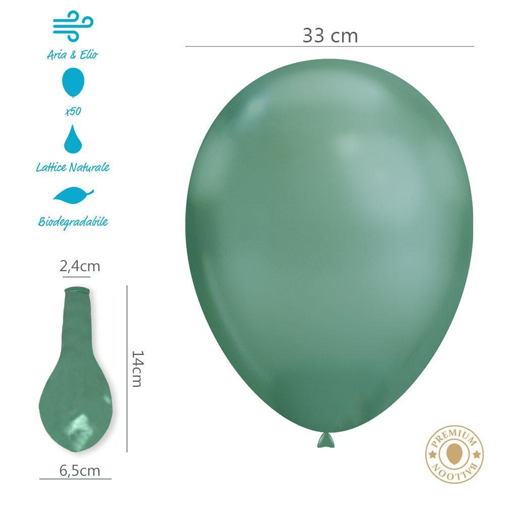 rocca fun factory palloncini verde chrome da 33cm. 50pz
