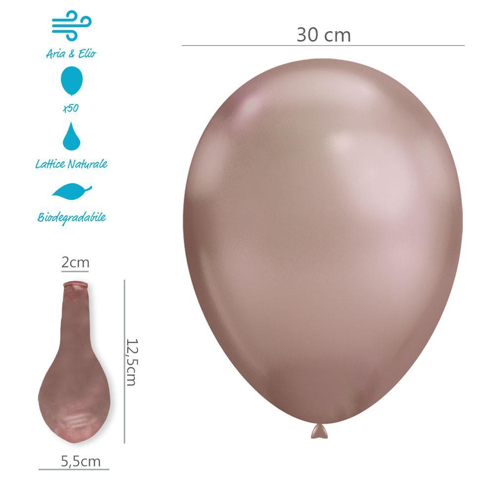 rocca fun factory palloncini soft line rosa gold chrome 12inc-30cm. 50pz