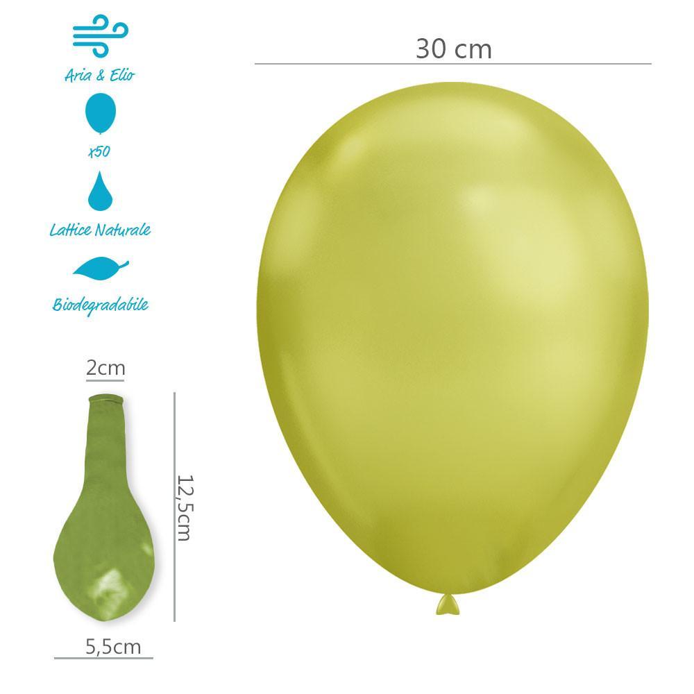 rocca fun factory palloncini soft line verde lime chrome 12inc-30cm. 50pz